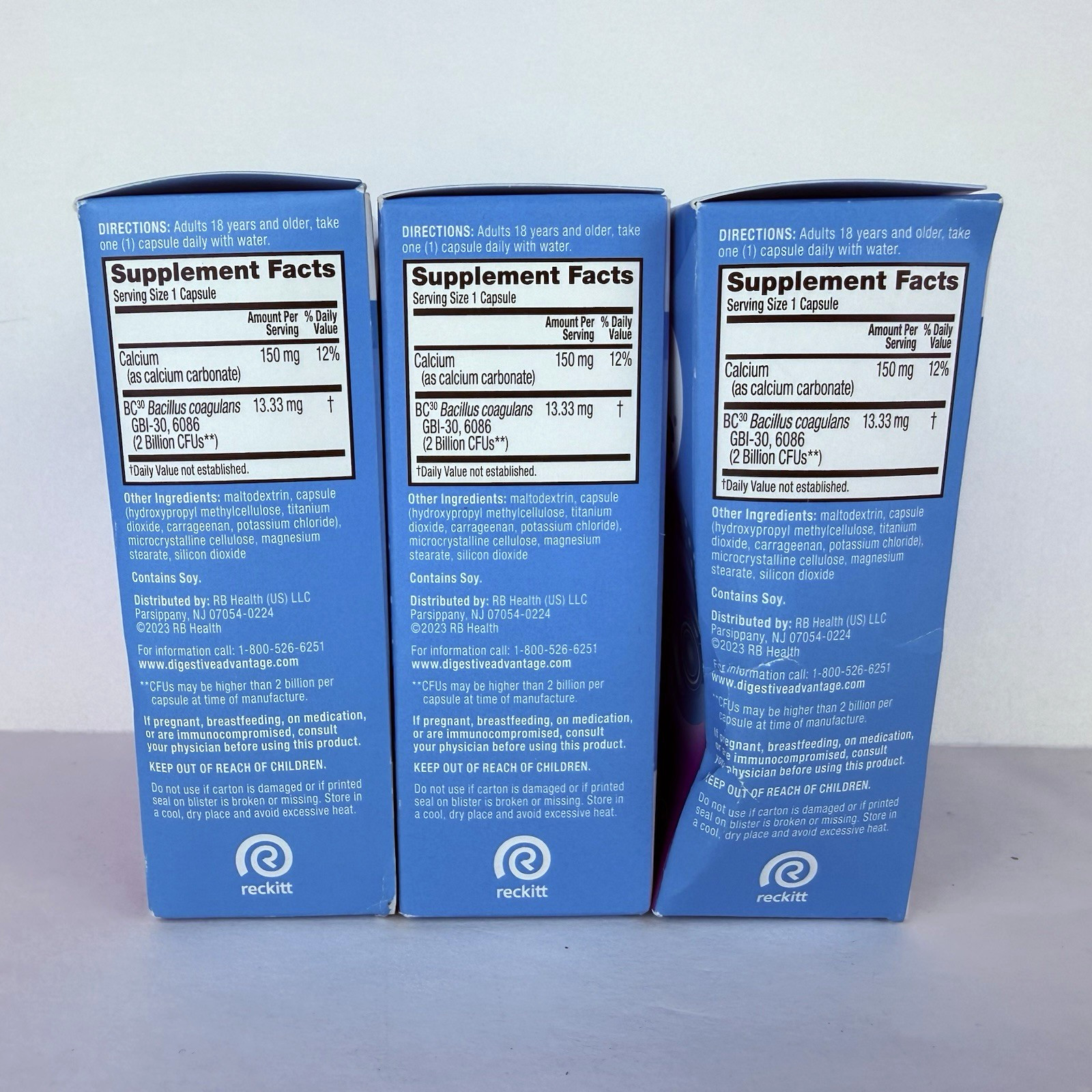 Digestive Advantage Daily Probiotics 4-in-1 3 Boxes X 30 Capsules Each
