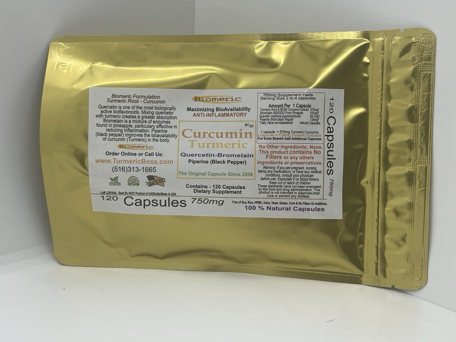 Biomeric Turmeric capsules 120ct