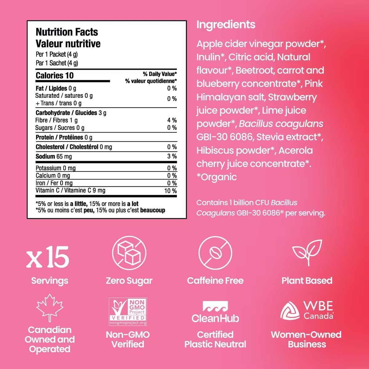 Blume SuperBelly Hydration Powder Strawberry Hibiscus Gut Build 15x 4g ea NEW