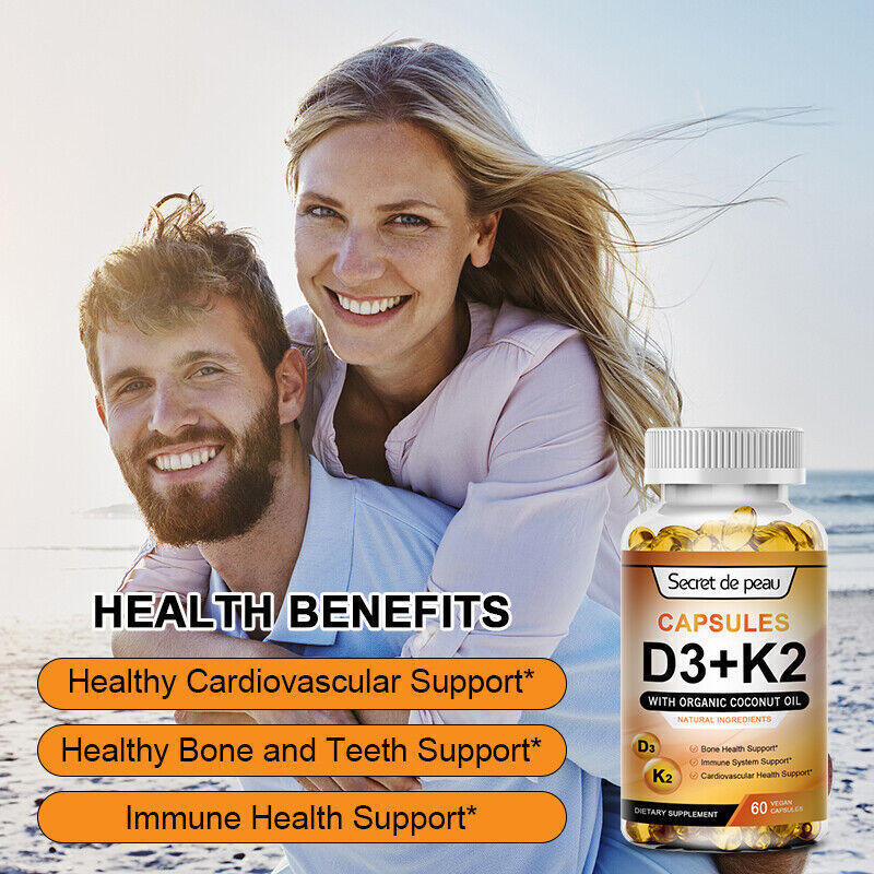 Vitamin K2 (MK-7) 250 MCG with D3 10,000 IU Supplement for Heart and Bone Health