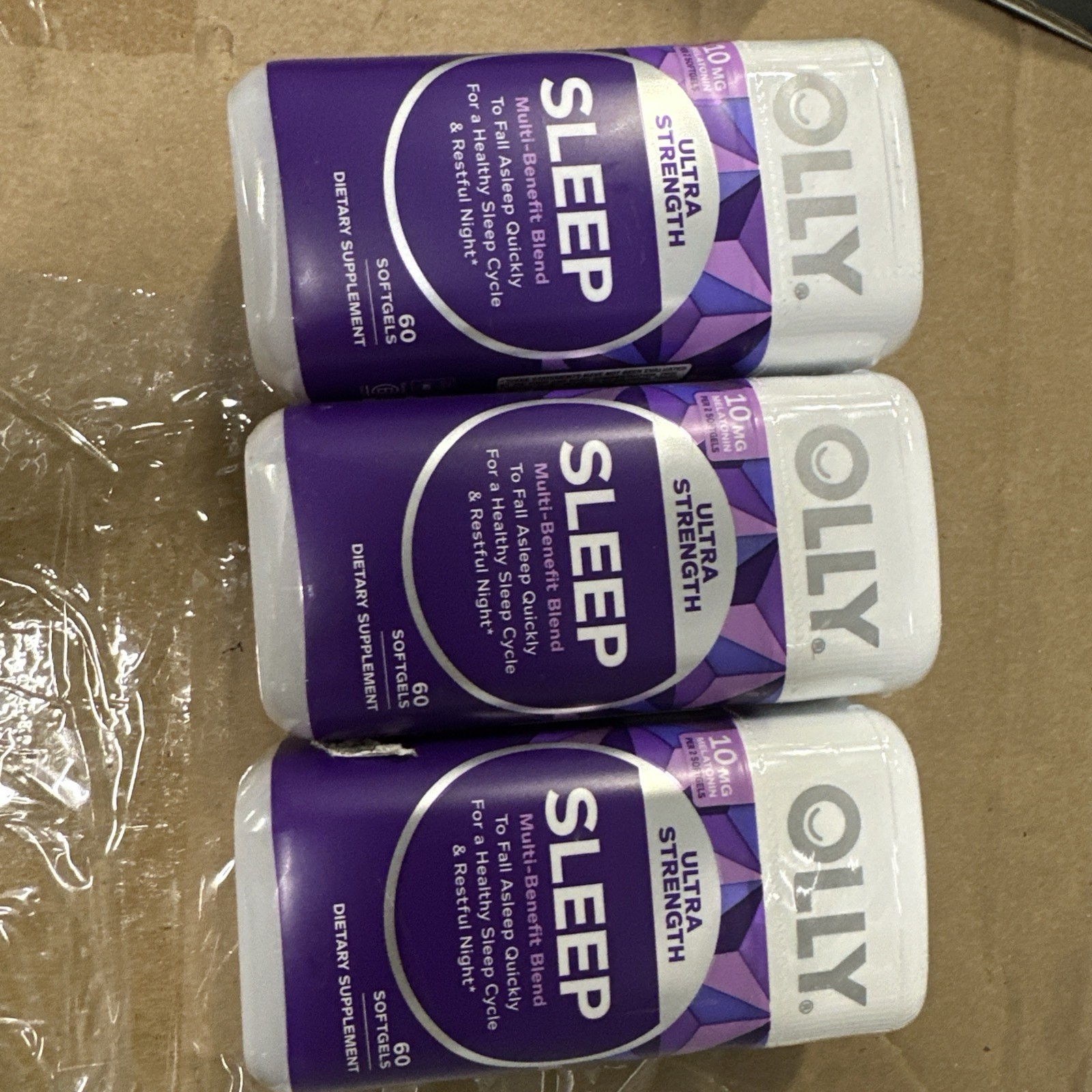 Olly Ultra Strength Sleep 10mg 60 Softgels X 3 Exp 05/07/2027