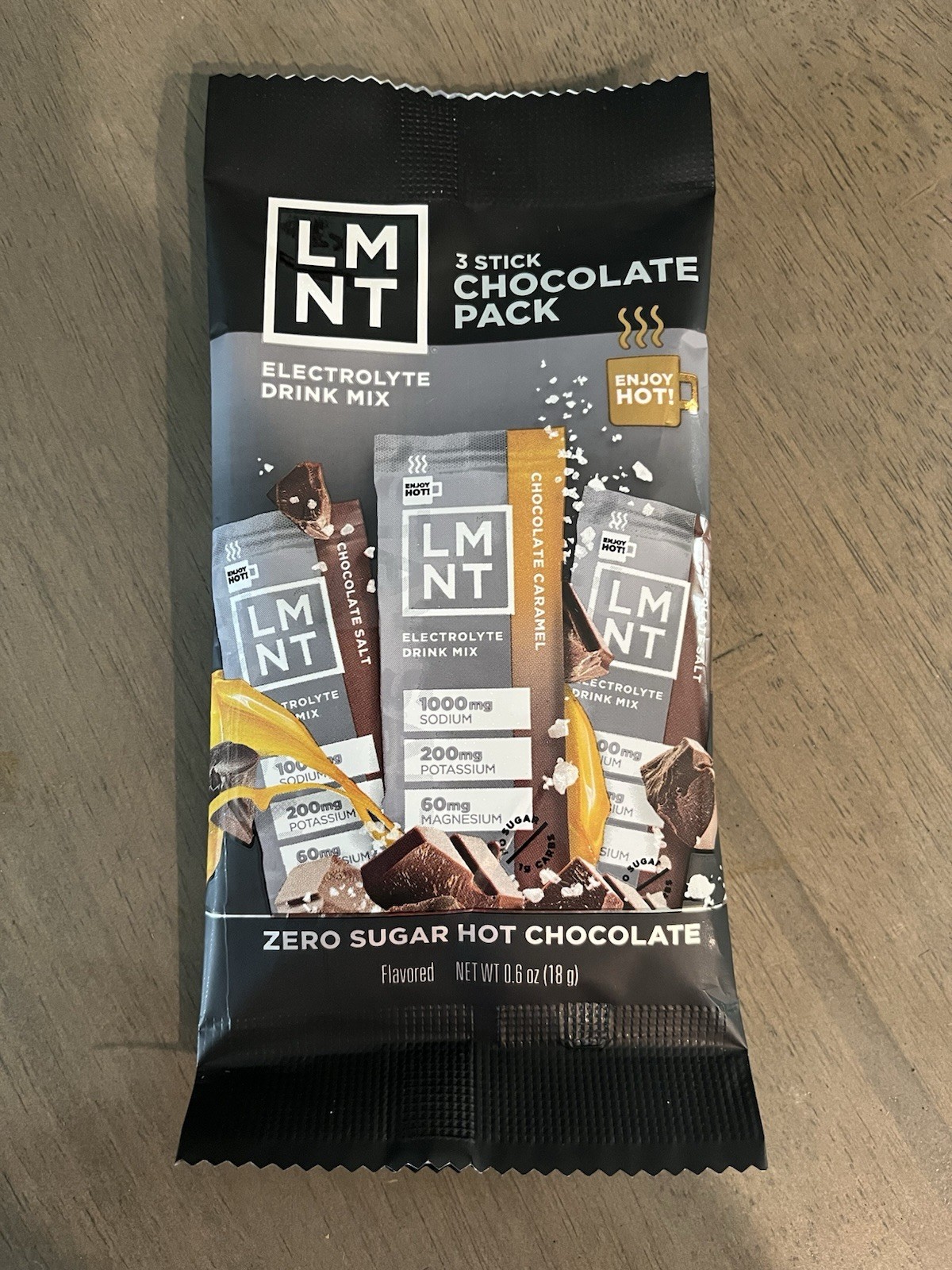 4 Packs of 3 – LMNT Zero Sugar Hot Chocolate Electrolyte Drinks EXP 6/27