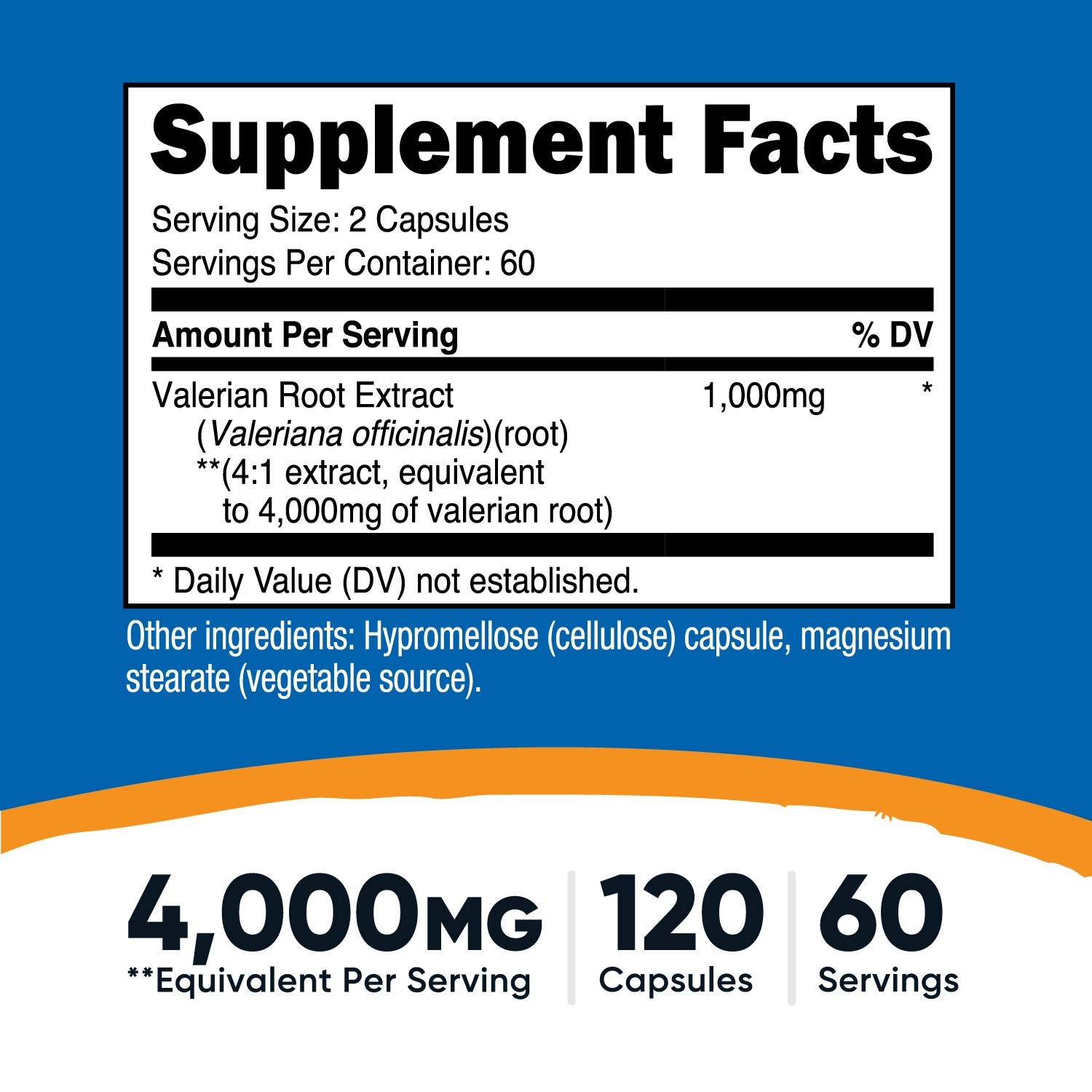 Nutricost Valerian Root Capsules 1000mg, 120 Caps – Gluten Free, Non-GMO