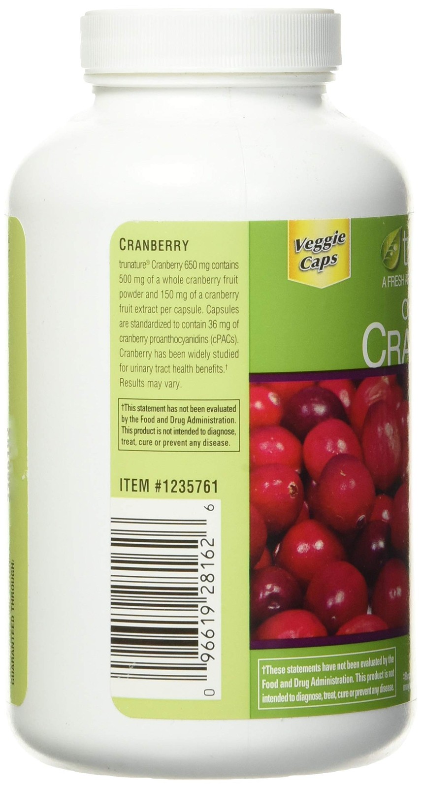 trunature Cranberry 650 mg, 140 Vegetarian Capsules