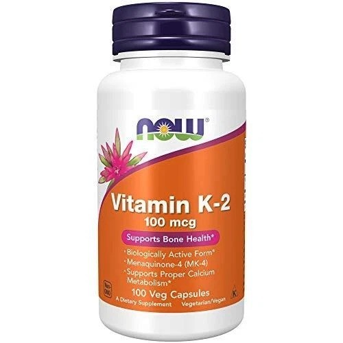 NOW FOODS Vitamin K-2 100 mcg 100 Veg Capsules