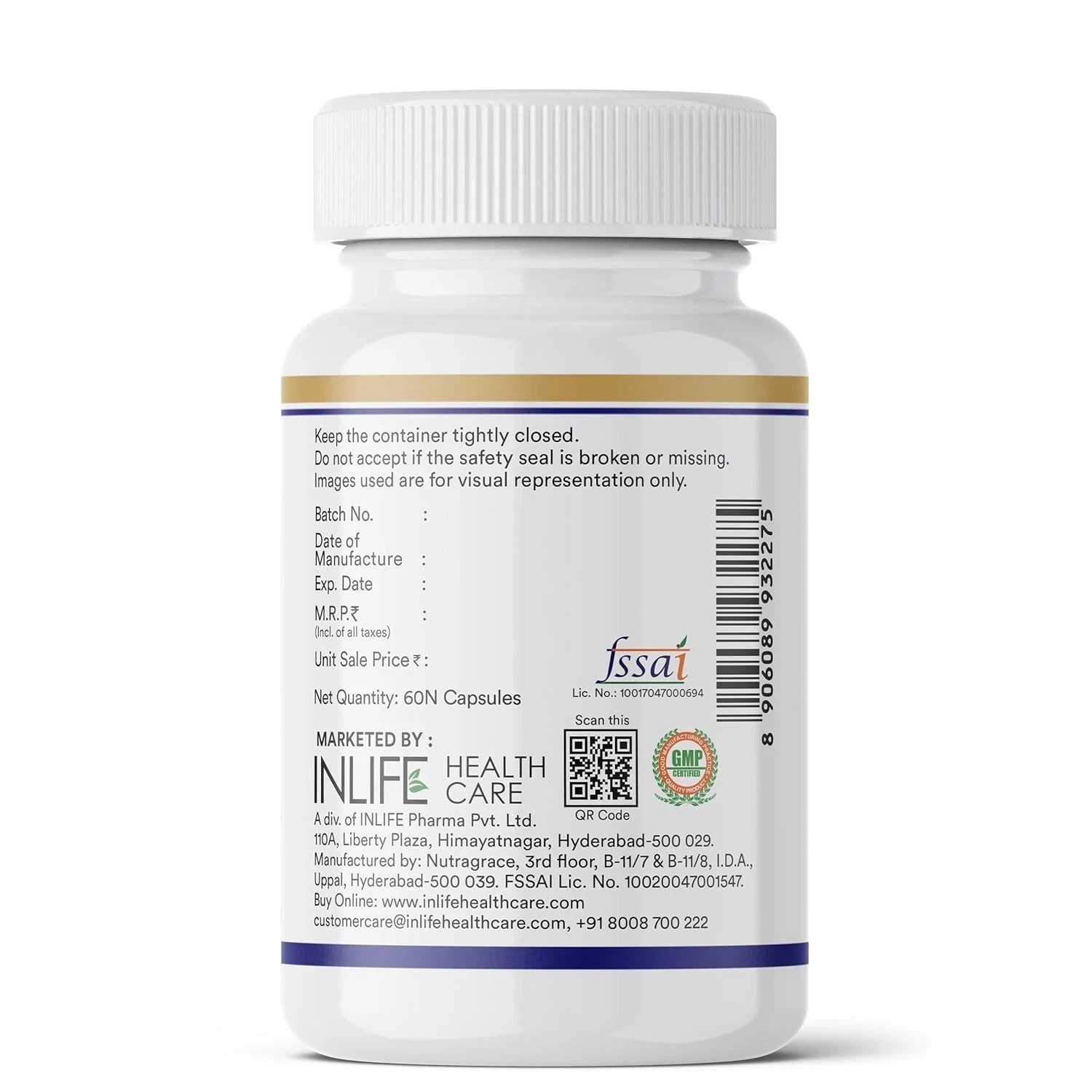 INLIFE Vitamin D3 600 IU Cholecalciferol Supplement with Coconut Oil 60N U815
