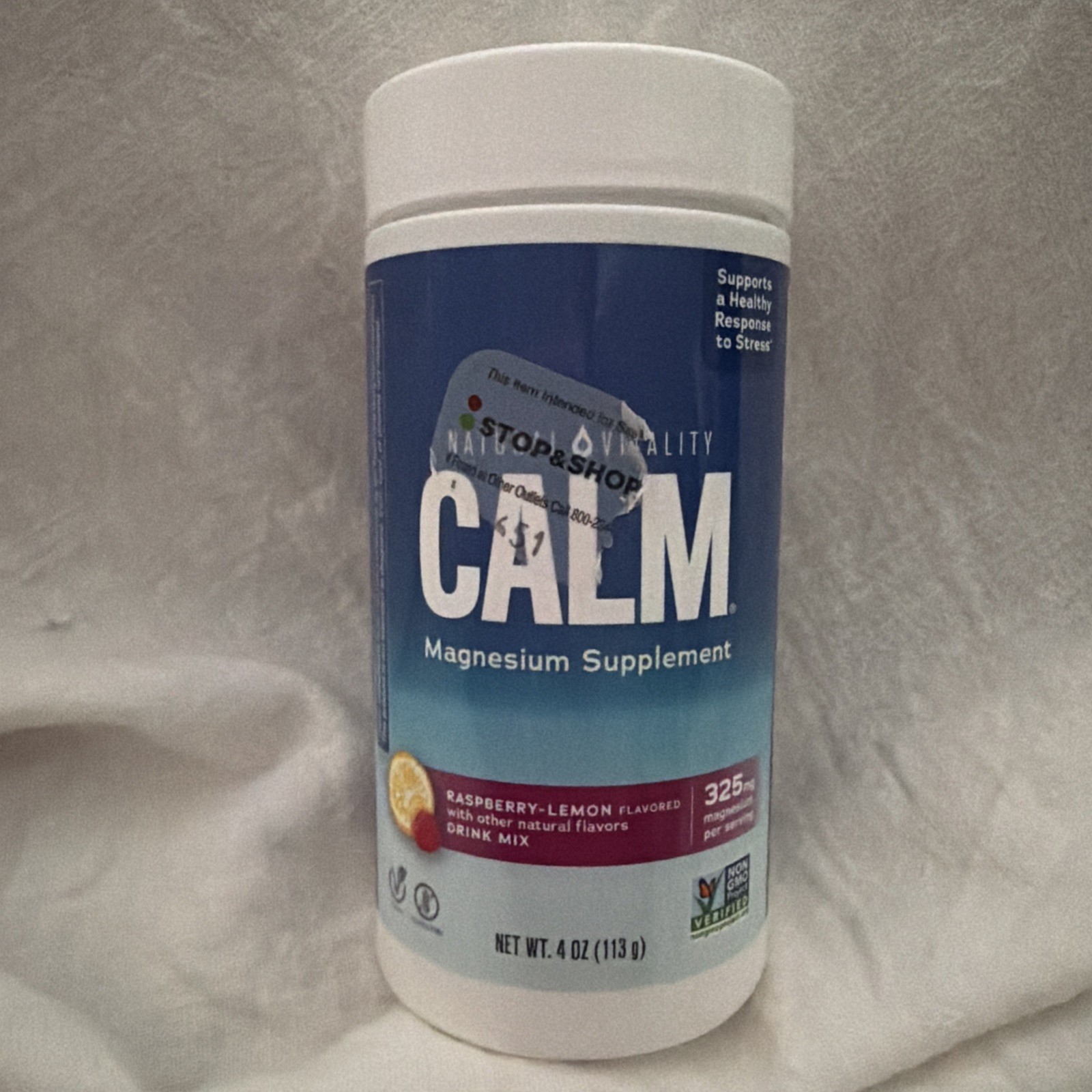 Natural Vitality Calm Magnesium Supplement Powder Raspberry Lemon 4 oz