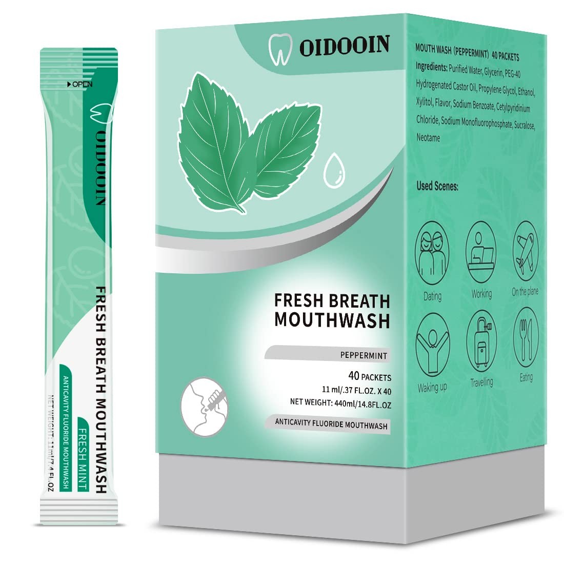Travel Size Mouthwash Individual Mini for 0.01 Fl Oz (Pack of 40)