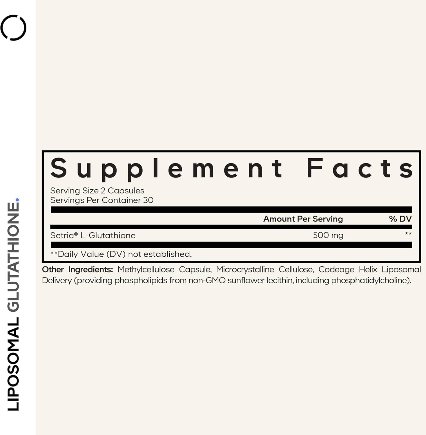 codeage Liposomal Glutathione, 120 Vegetable Capsules (250 mg per Capsule) 9/202