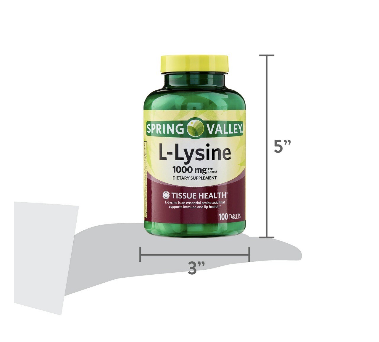 Spring Valley L-lysine Tablets 1000 mg 100 Tablets Fresh Stock Free Shipping