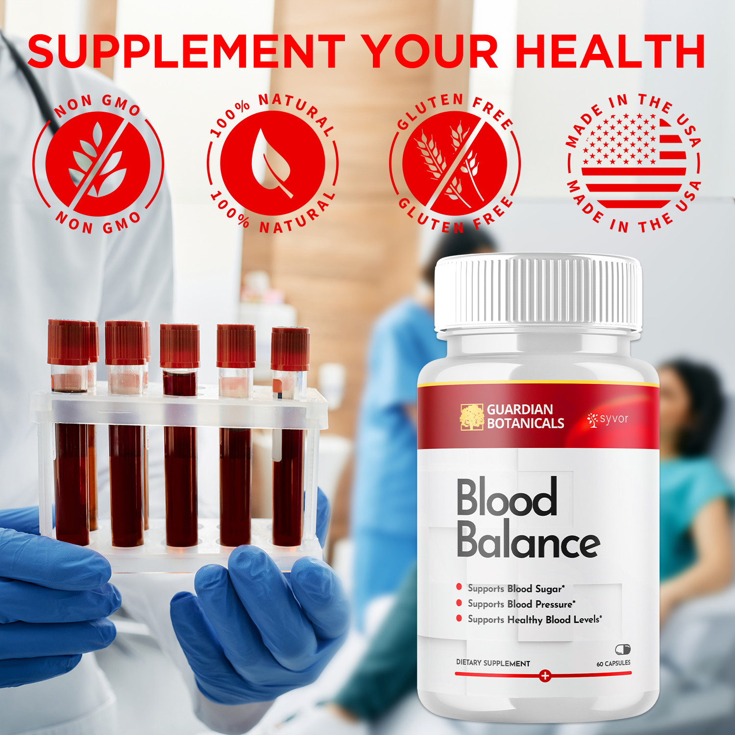 (1 Pack) Guardian Botanicals Blood Balance Advanced Glycogen Vitamin 60 Capsules