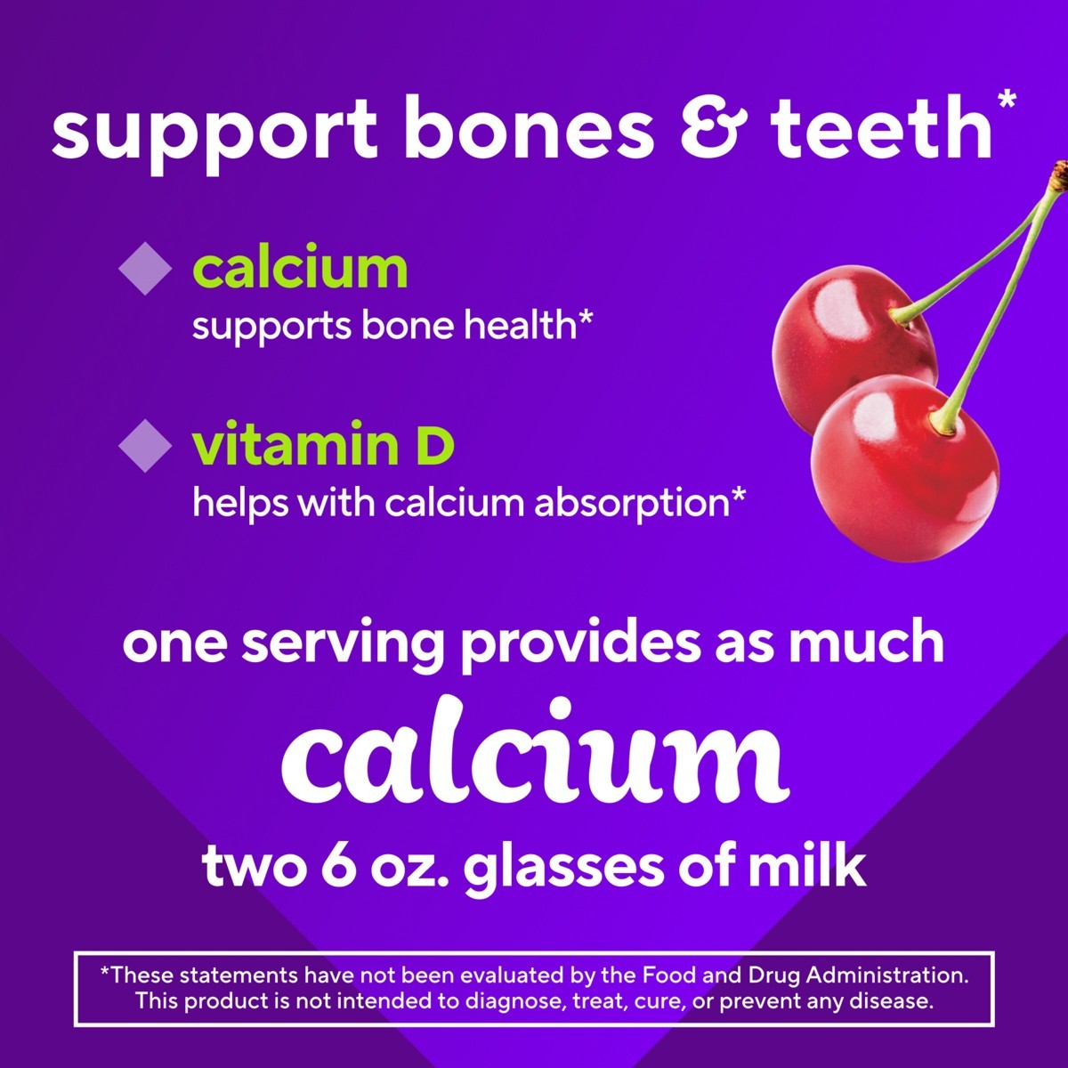 Vitafusion Calcium Gummy Dietary Supplement – Fruit & Cream – 100ct