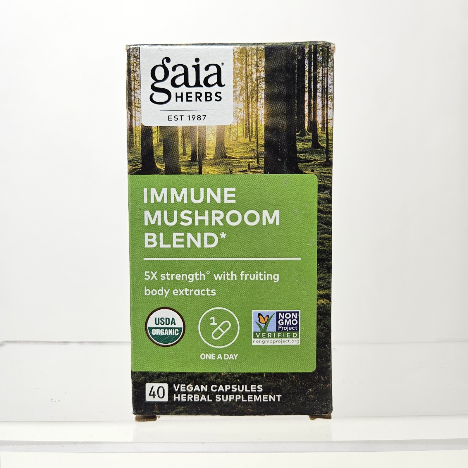 Gaia Herbs Immune Mushroom Blend 40 Vegan Capsules Expires 02/2028 Sealed New