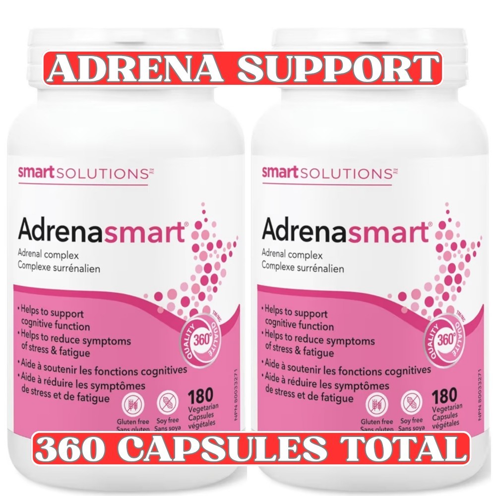 Smart Solutions Adrena Smart Adrenal Complex 180 Capsules 2-Pack Bundle