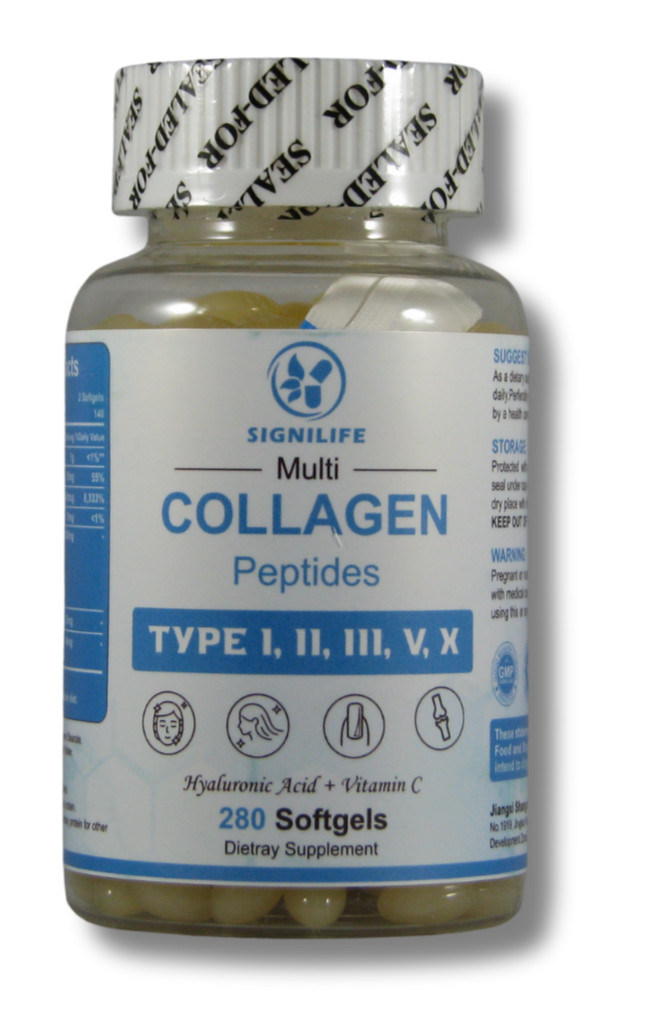 SIGNILIFE Multi Collagen Peptides for Women & Men Hydrolyzed Collagen 280 Softge