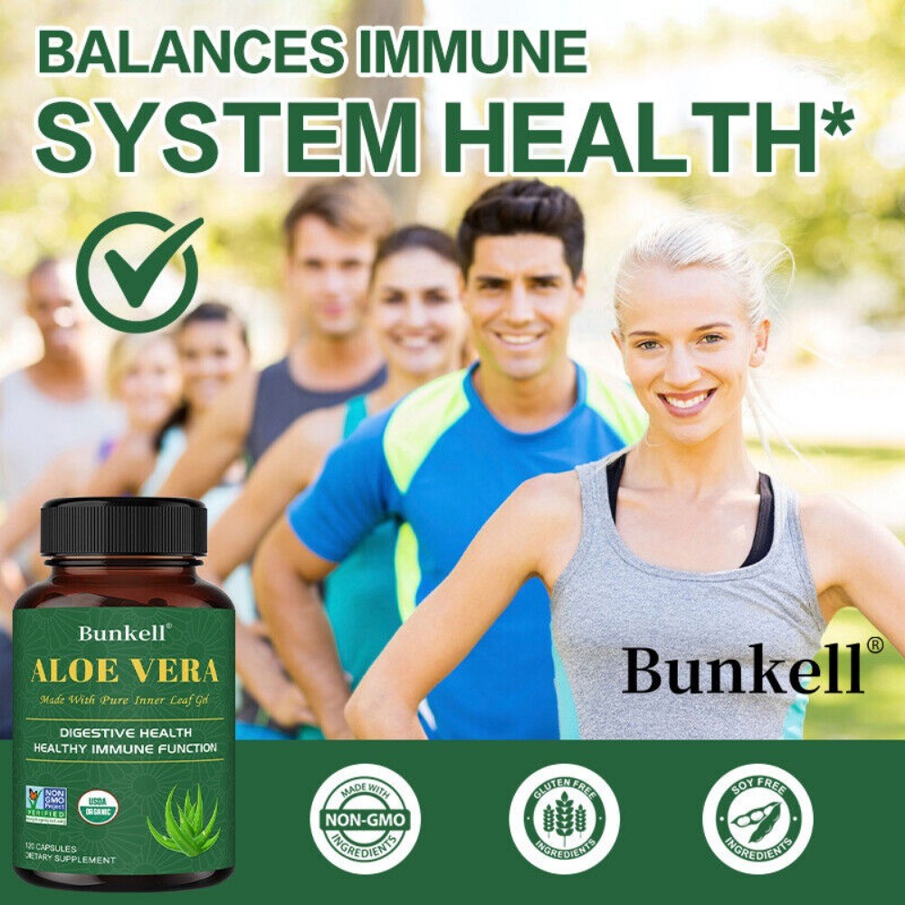Aloe Vera Vegan Capsules Enhance Immunity Promotes Digestive Health 120 Pills US