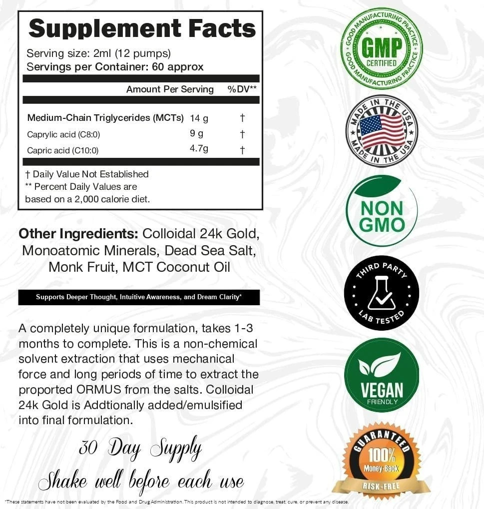 Quality 2x I am Joy Decalcify Gold Oil Monoatomic 120ml Pineal Gland Repair DNA