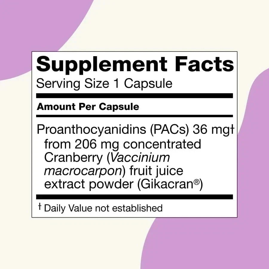 1 Pack Ellura 36mg Cranberry Capsules 90ct UTI Support Supplement Urinary Health