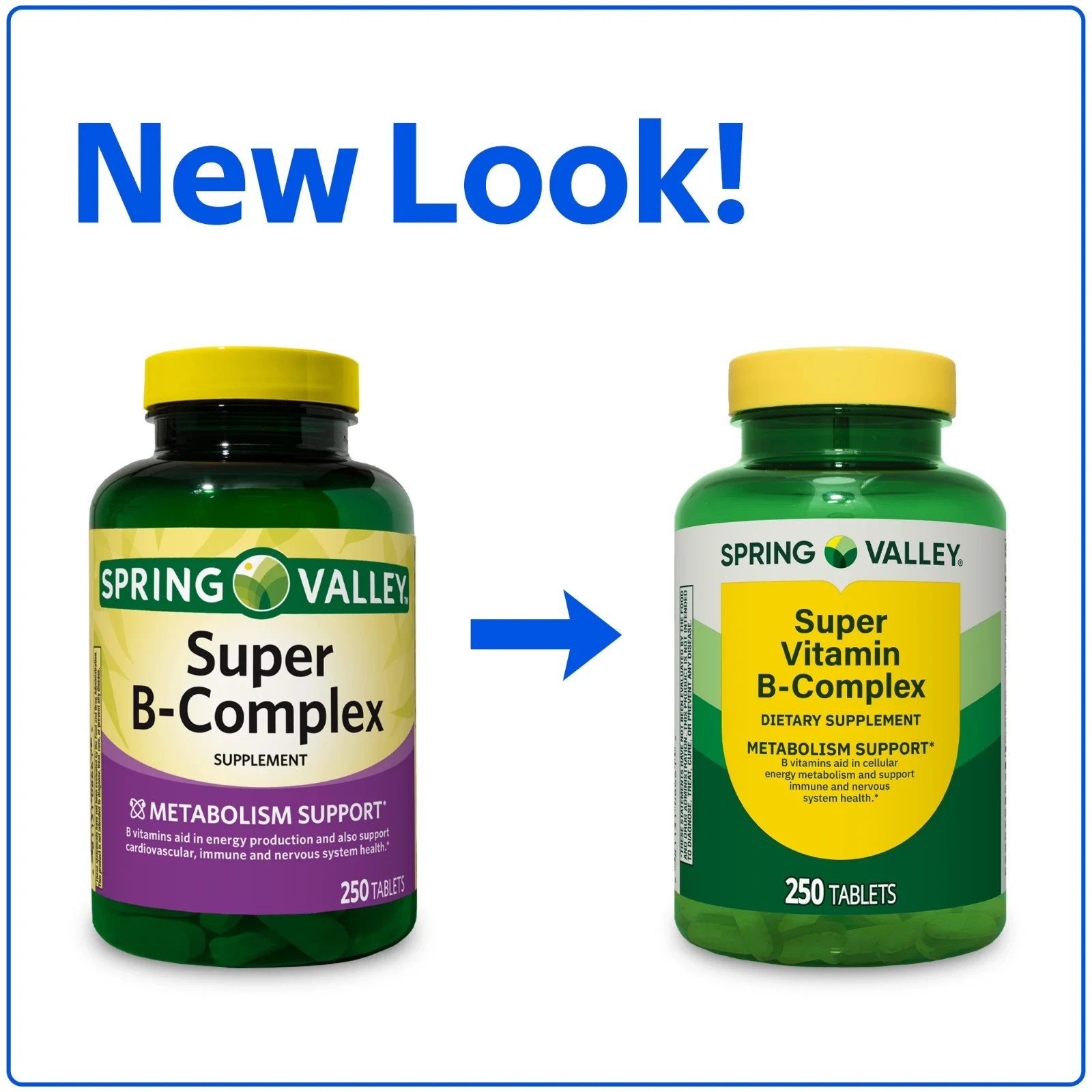 Spring Valley Super B-Complex 250 Tablets – Dietary Supplement, Free Shipping