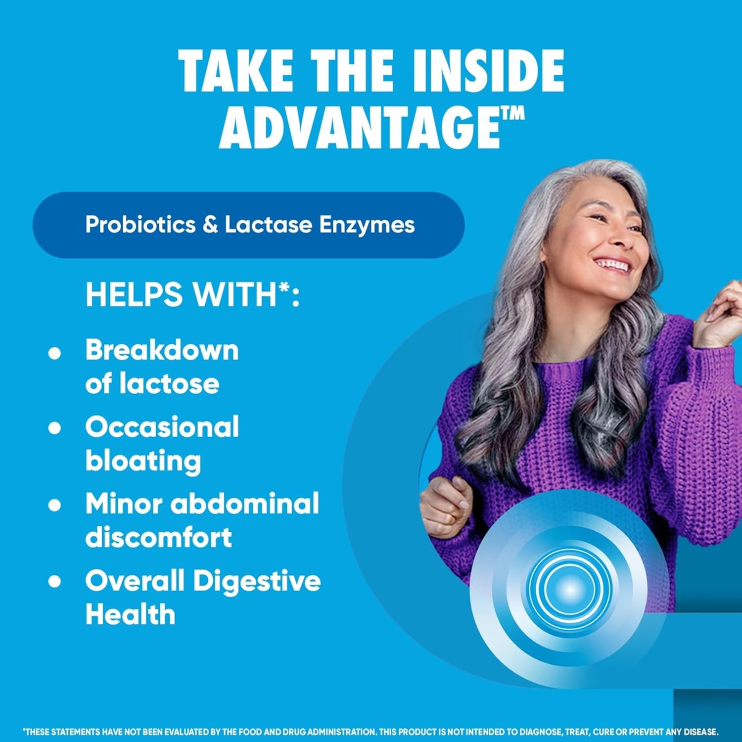 Digestive Advantage Daily Probiotics Lactose Support 96 Count Probiotic Pills