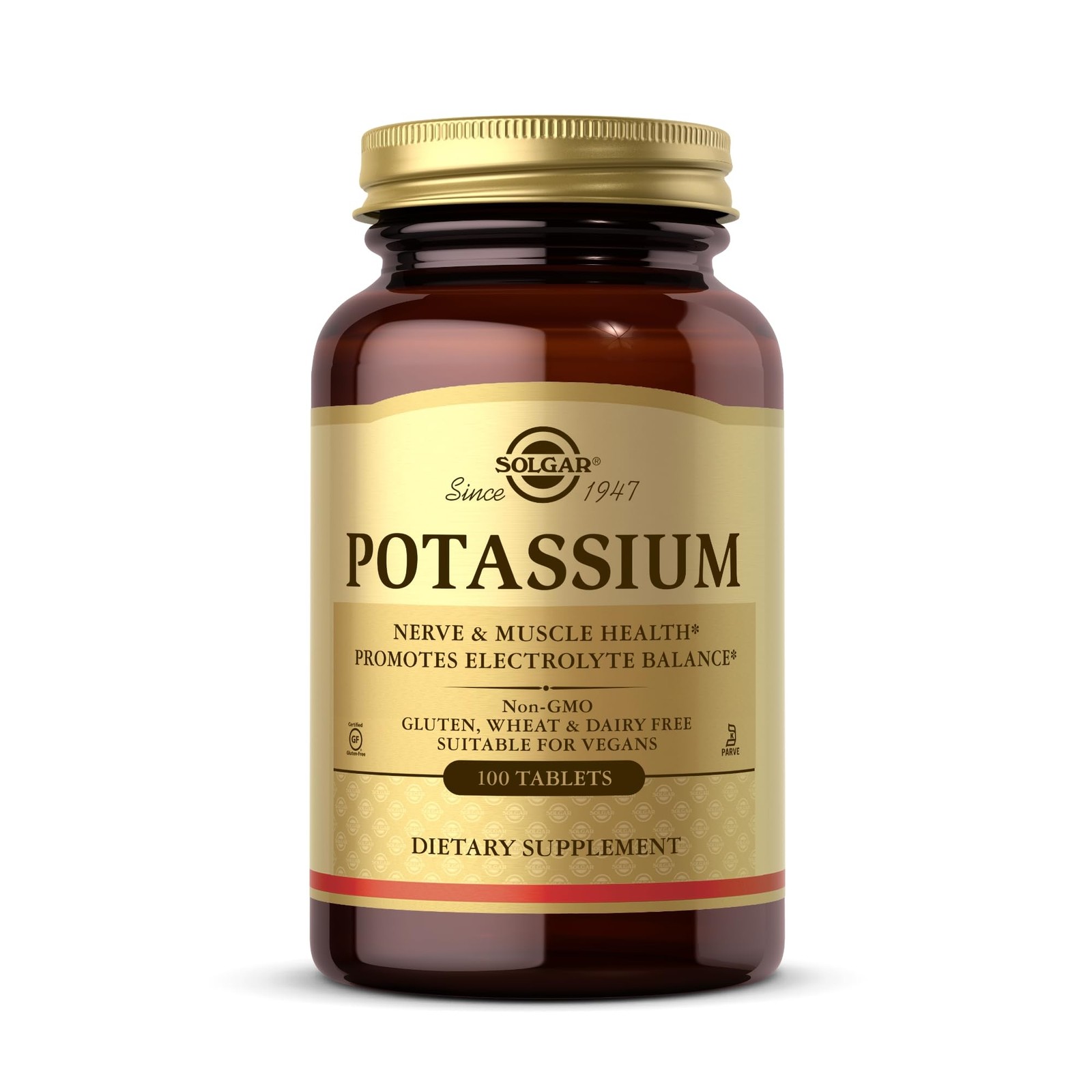 Potassium Gluconate Solgar 100 Tabs 100 Count (Pack of 1), Standard Packaging