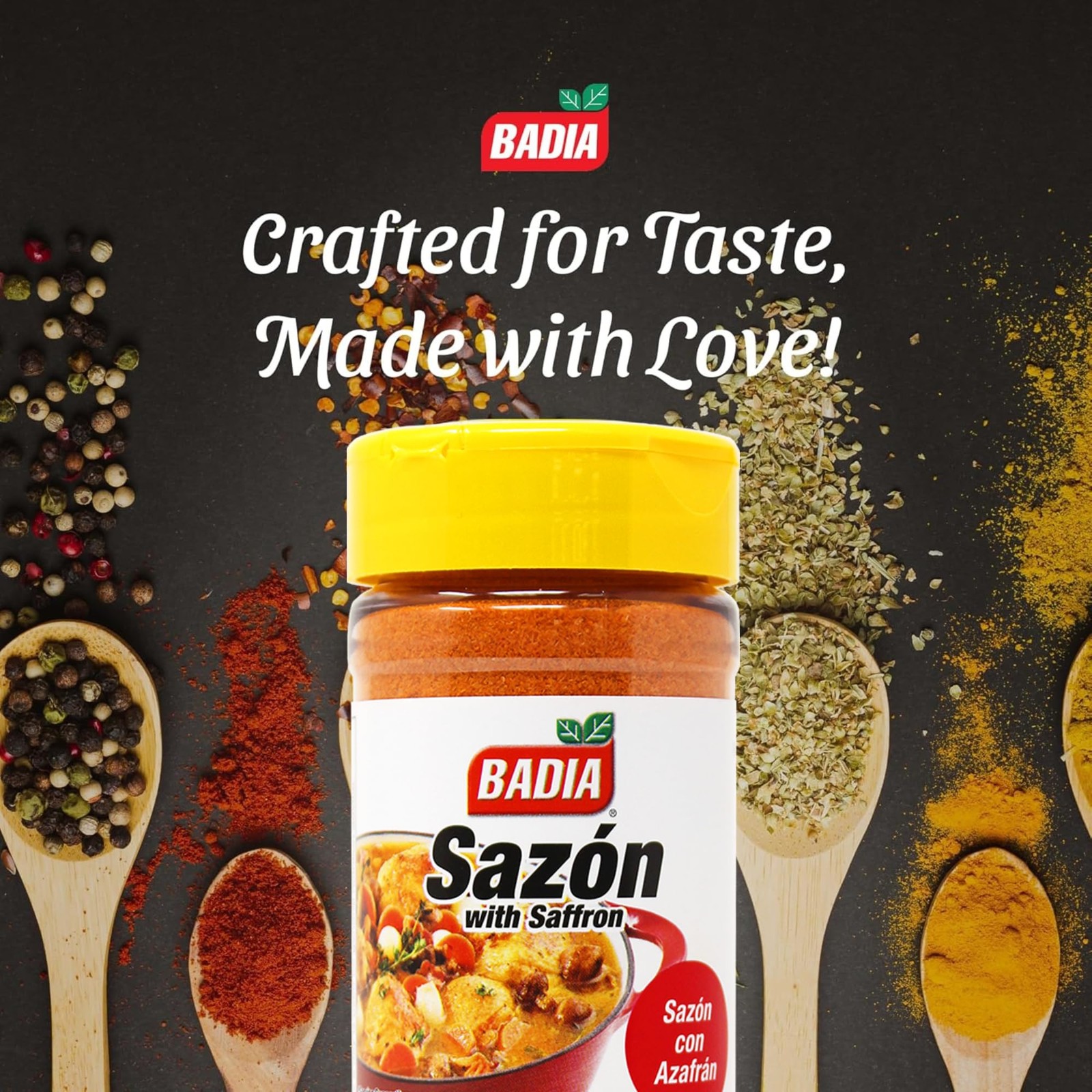 Badia Sazon with Azafran (Saffron) 7 oz – Savory, 7 Ounce (Pack of 1), orange