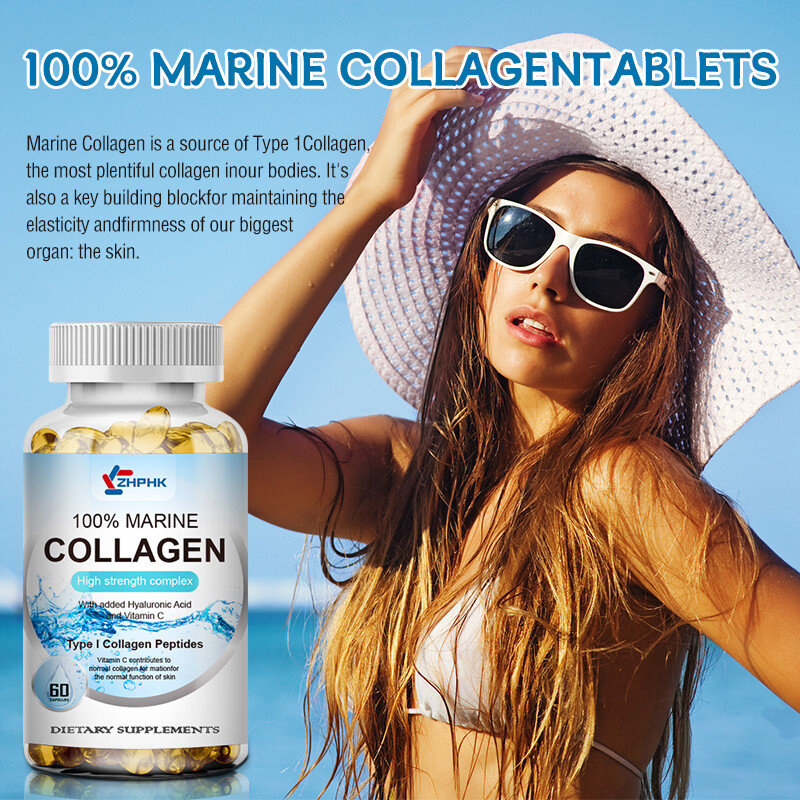 Marine Collagen Type I Collagen Peptides Pills 1300mg Hydrolyzed Collagen Pills