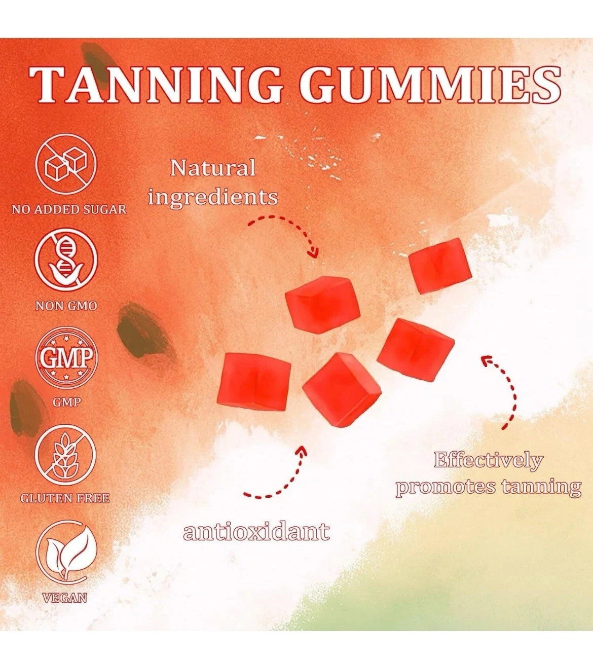 2 Pack Daily Tanning Gummies Supplement – 60 Gummies 30-Day Supply