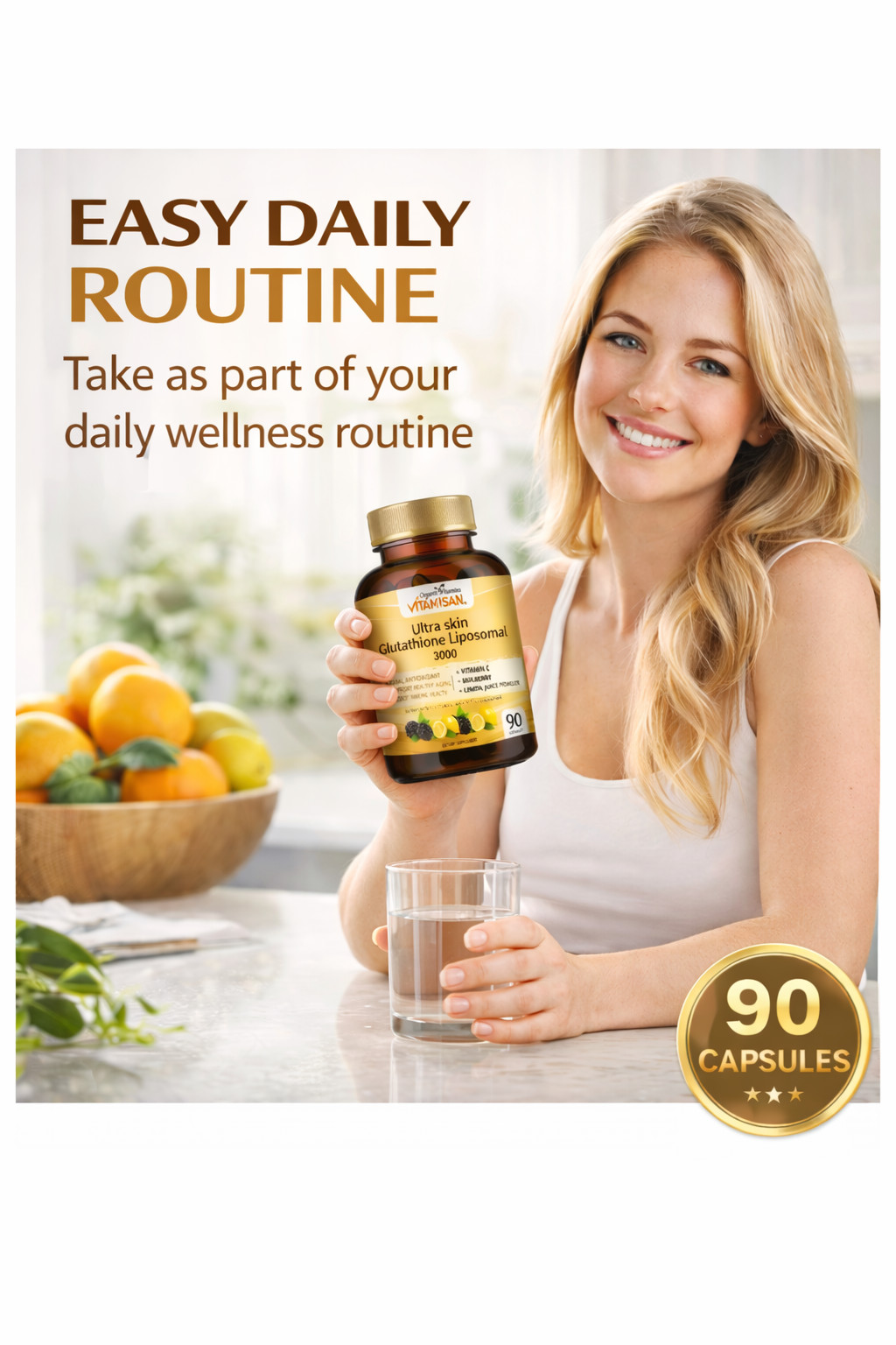 Glutathione Liposomal 3000 + Vitamin C Antioxidant Support 90 Caps