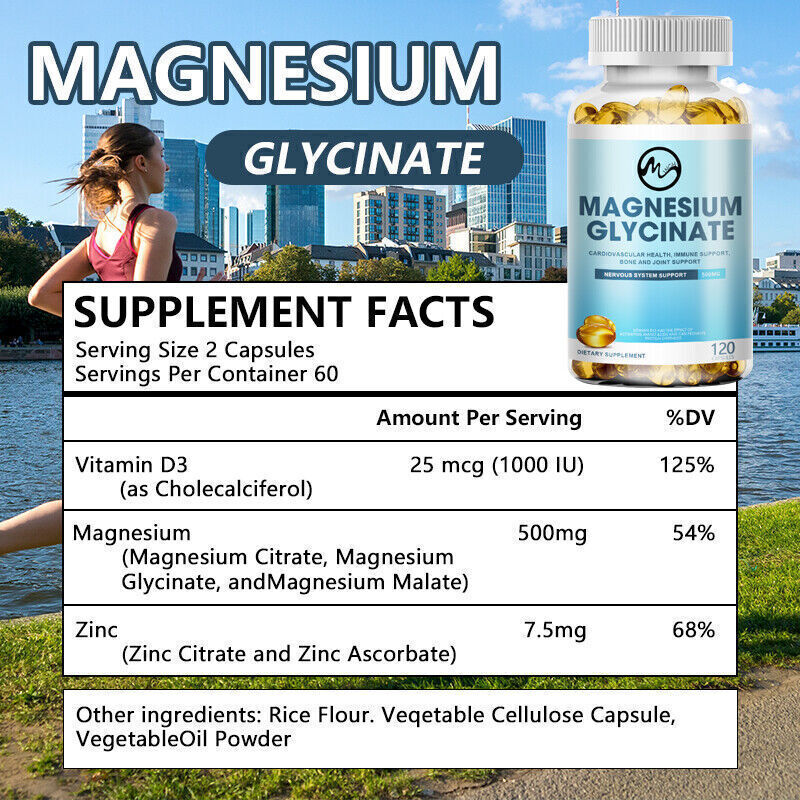 3Pack Magnesium Glycinate High Absorption,Improved Sleep,Stress & Anxiety Relief