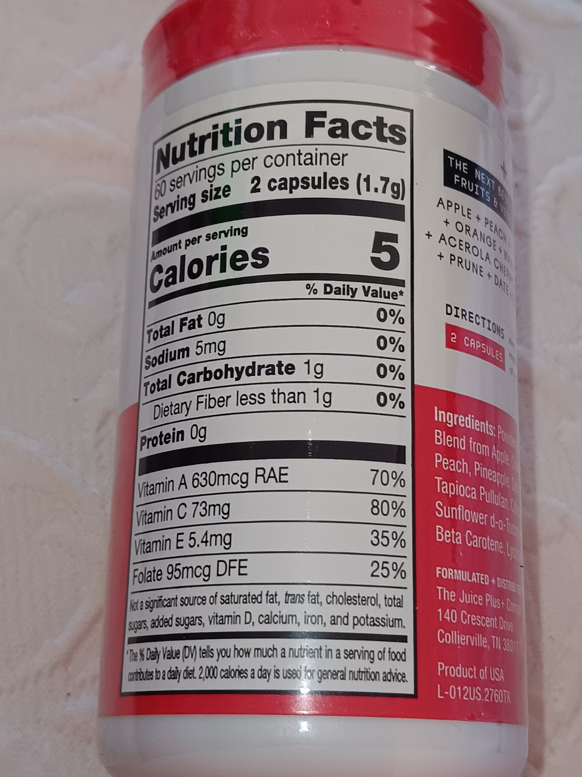 JUICE PLUS+ ESSENTIALS FRUIT BLEND JUICE POWDERS 120 CAPSULES EXP 09/2026 NIB