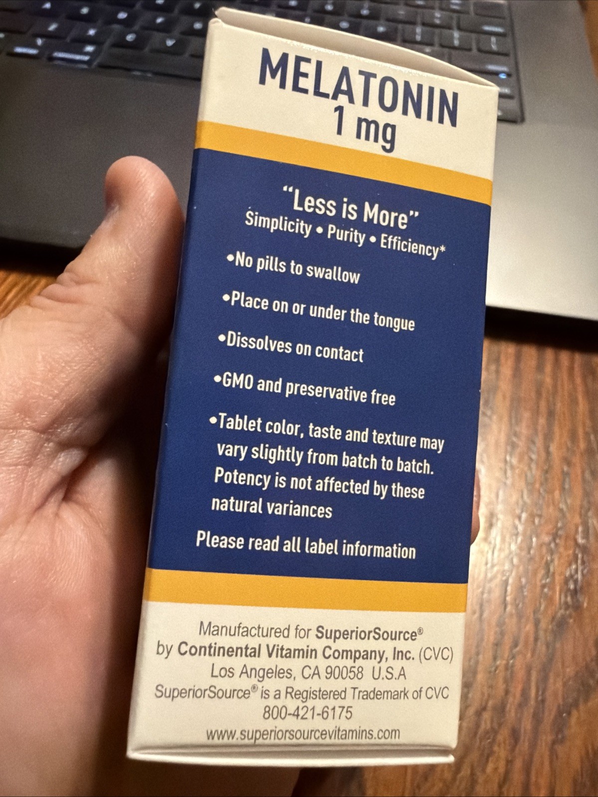 Superior Source Melatonin 1 mg 100 Sublingual Tablet