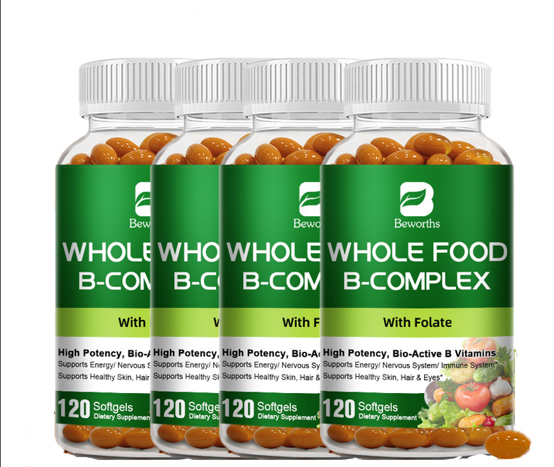 Vitamin B Complex 120 Capsules B1,B2,B3,B5,B6,B7,B9,B12, Immune Support Pills