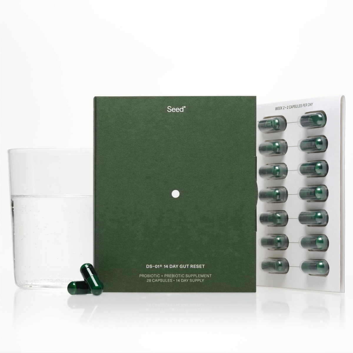 Seed 14-Day Gut Reset Probiotic Capsules – 28ct: Probiotic and Prebiotic Blends