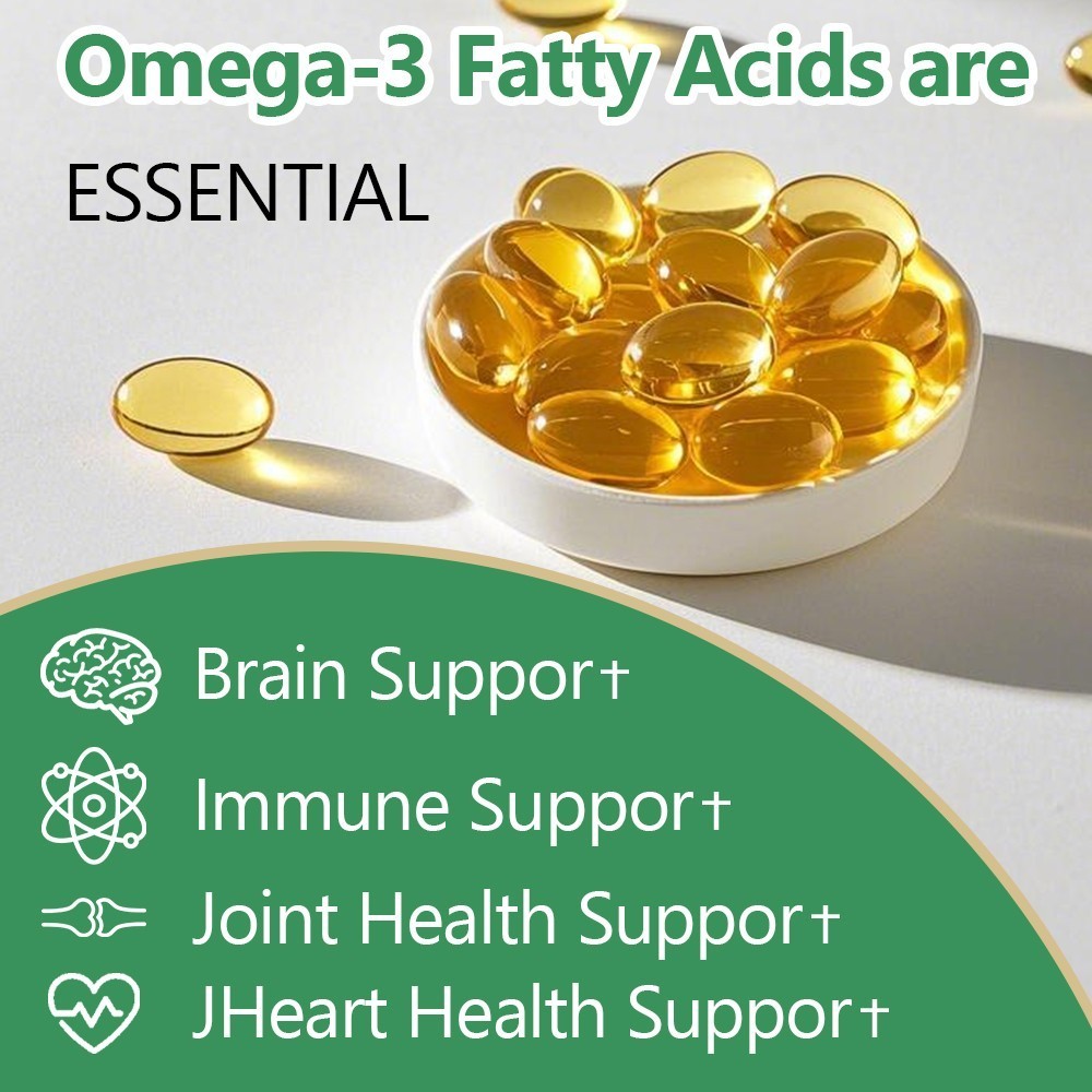3x Strength EPA & DHA Omega 3 Fish Oil 2400mg, Highest Potency, 60 Softgels