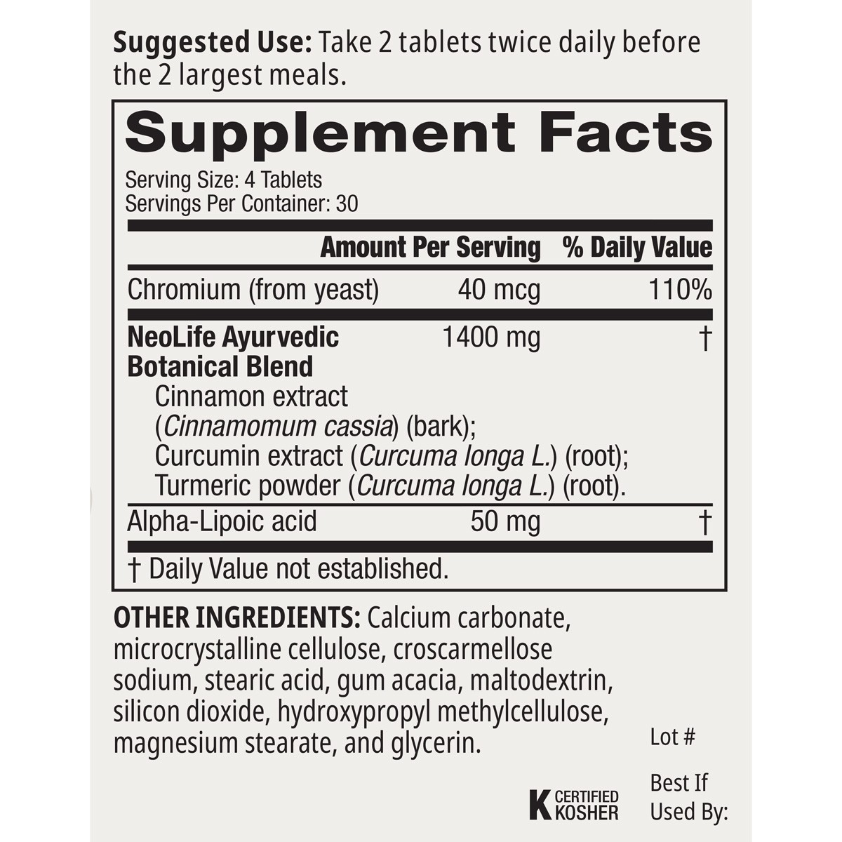 Neolife Botanical Healthy Balance Diabetic Sugar Level Management