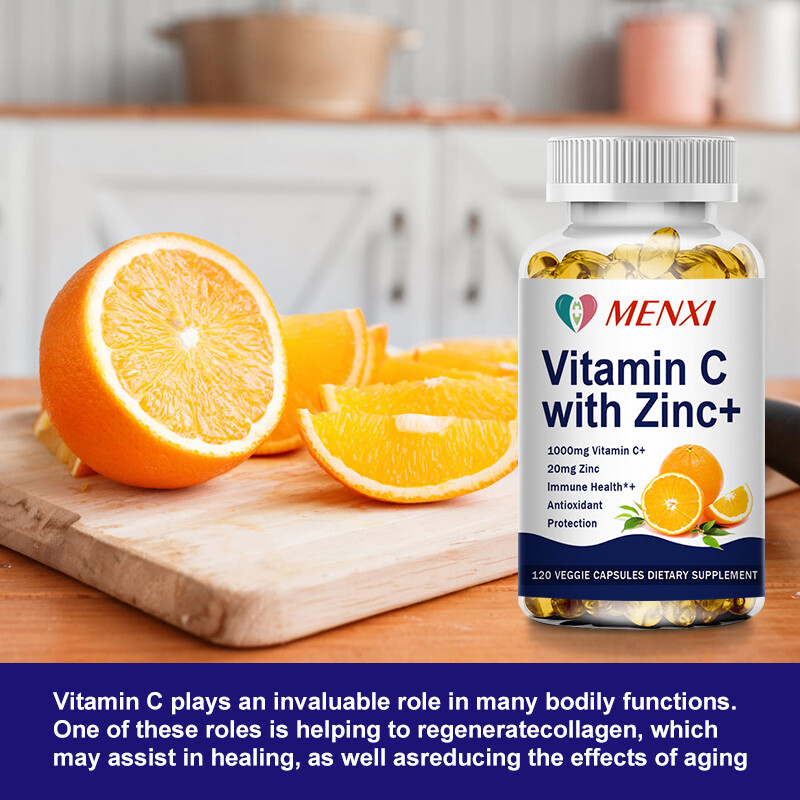 Vitamin C & Zinc Capsules – Immune System Support & Antioxidant Defense 60/120pc