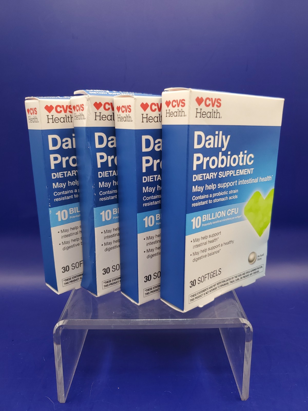 4 Pack CVS Health Daily Probiotic 10 Billion CFU Digestive 30Ct Softgels 06/27