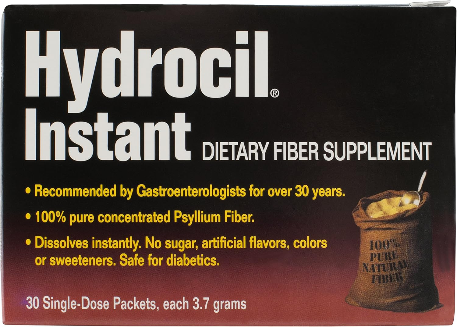 Psyllium Husk Powder Dietary Fiber Supplement 30 Packets