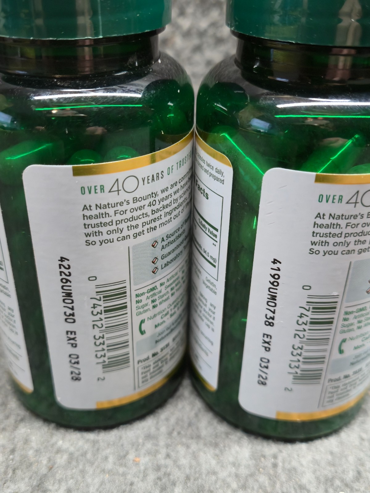 2 Pk Nature Bounty Green Tea Capsules 315 mg 100 Ct. Herbal Supplement Exp 3/28