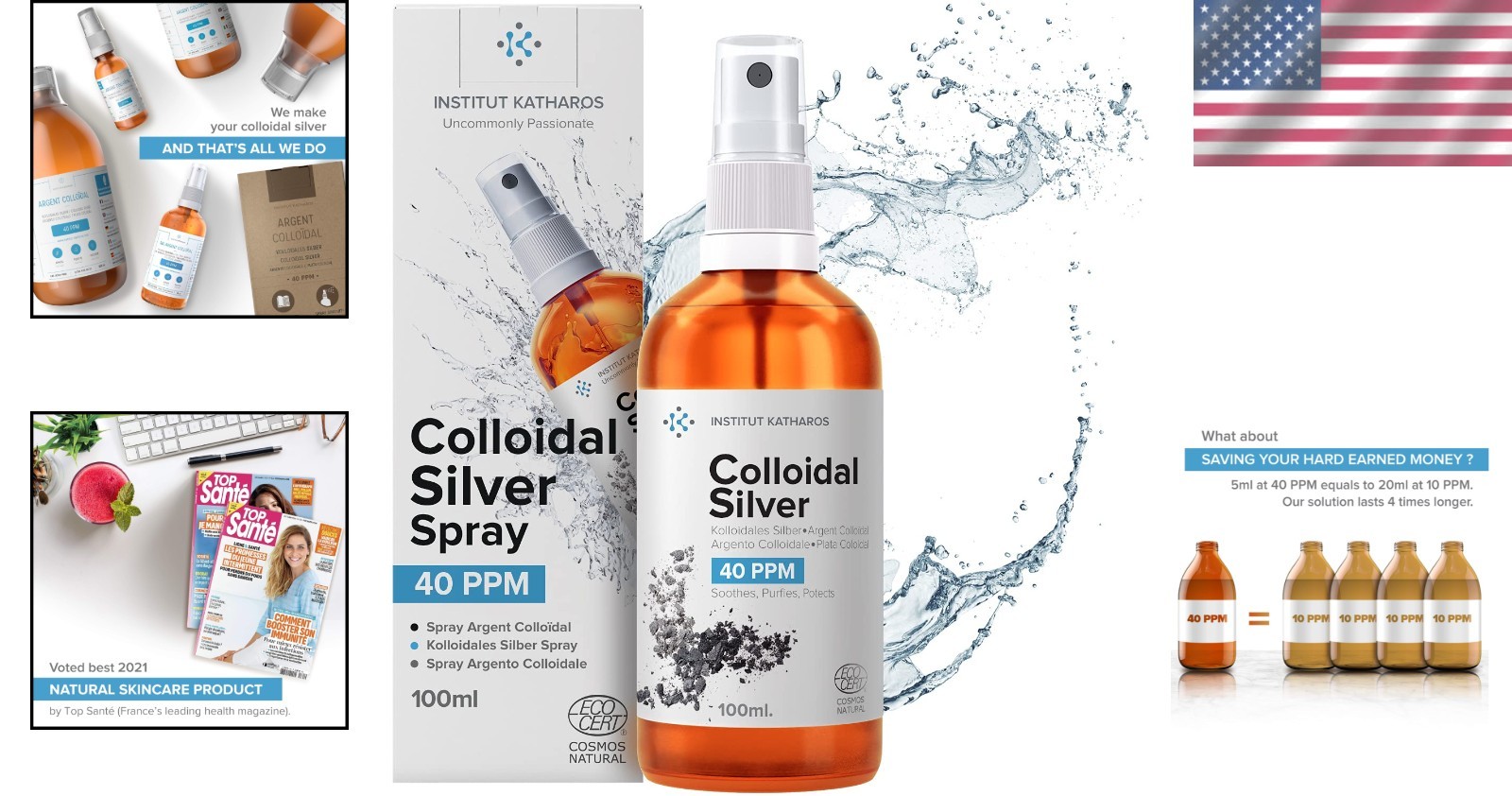 3.4 fl oz Organic Colloidal Silver Spray – Protects, Purifies & Soothes Skin