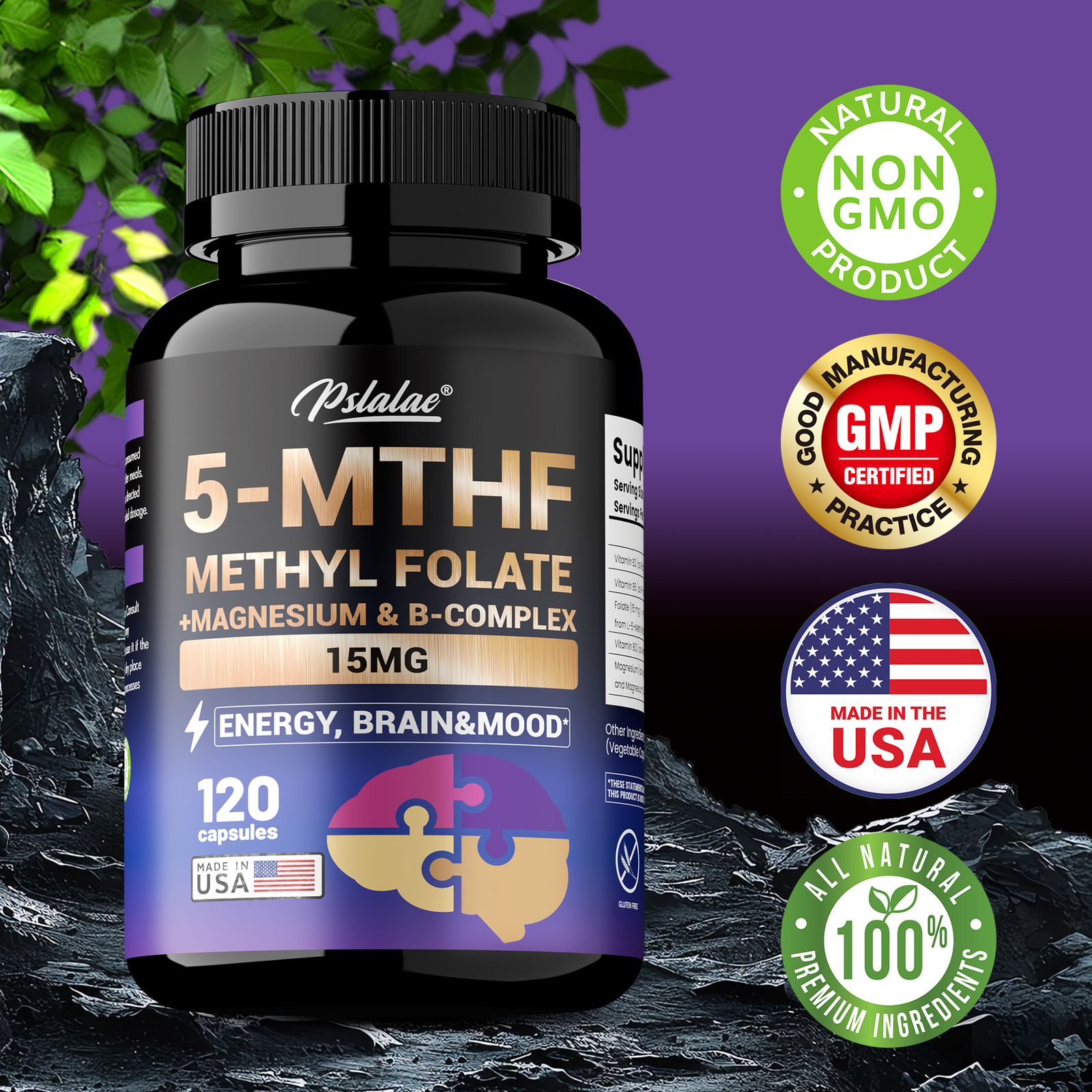 5-MTHF Methylfolate – Brain Health and Mood Support, Memory Enhancement, Focus