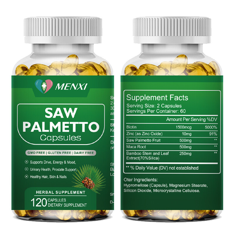 Saw Palmetto Extract Capsules for Men’s Prostate Health Wellness Supplement