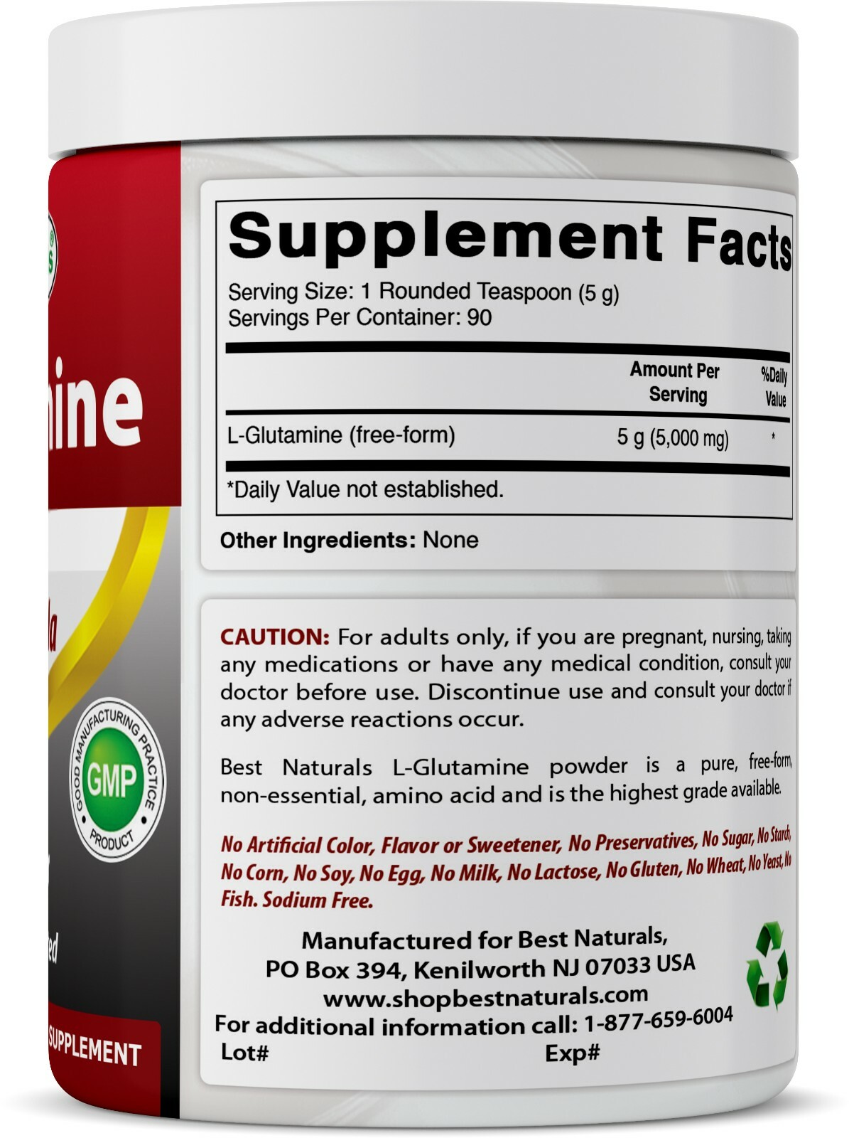 Best Naturals L-Glutamine 1 LB Powder