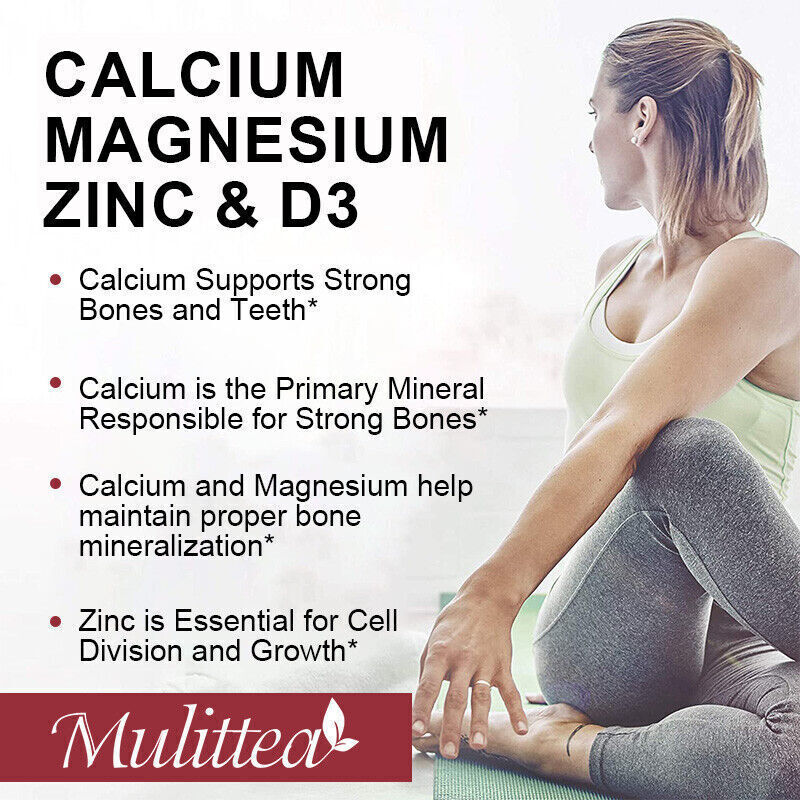 Calcium Magnesium Zinc with Vitamin D3 Strong For Bone Health Muscle Improvement