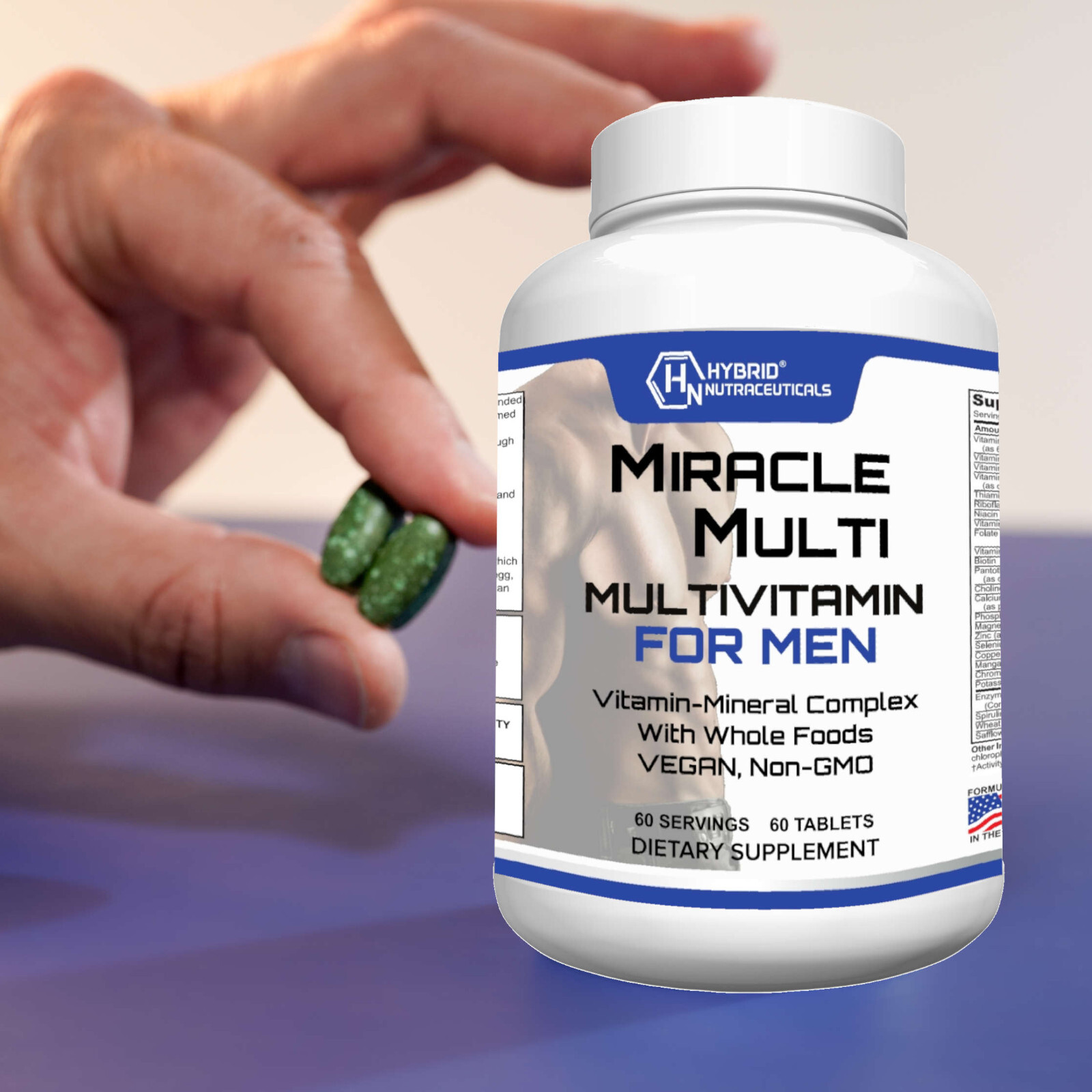 Multivitamin Mineral for Men, Best High Potency Mens Vitamin, Non-GMO Supplement