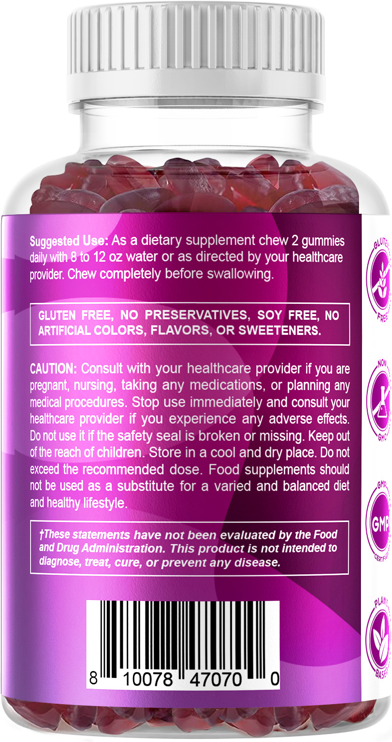 3 Pack Vitamatic Biotin Gummies 10000 mcg for Stronger Hair Skin Nails 60 Vegan