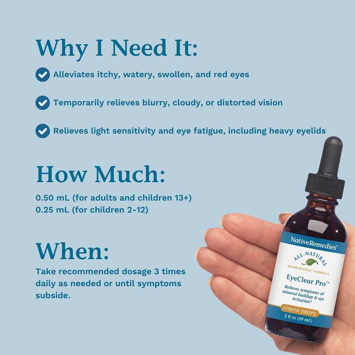 EyeClear Pro—Natural Eye Support Oral Liquid for Dry, Red, Swollen Eyes—Promo…