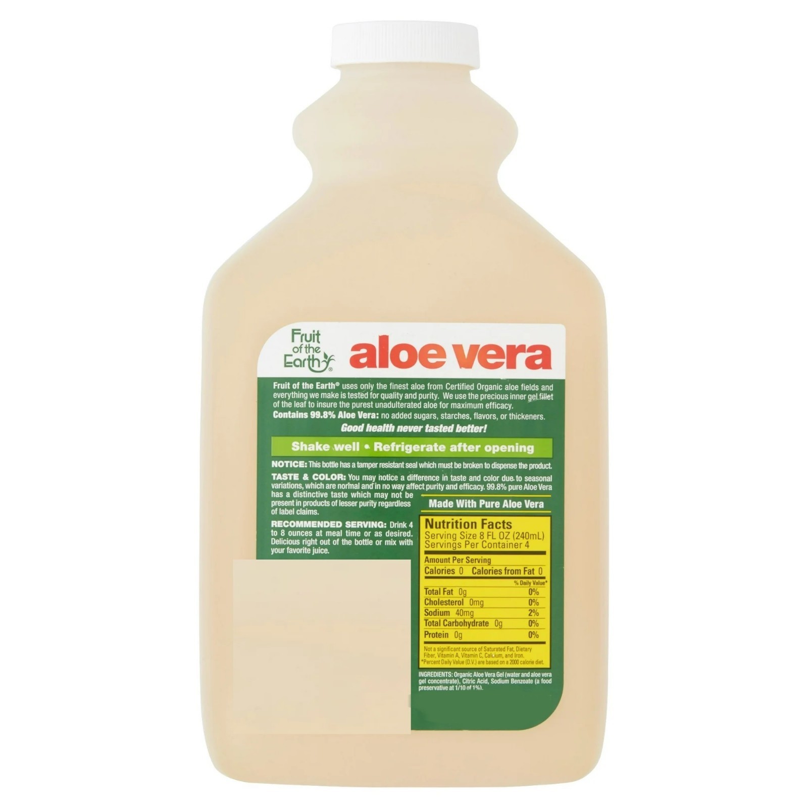 Fruit of the Earth Aloe Vera Juice, 32 fl oz – Single Bottle