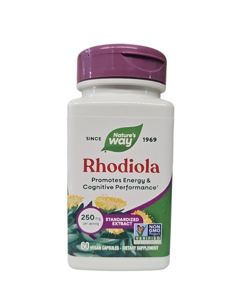Nature’s Way Rhodiola Promotes Energy 60 Vegan Capsules Exp 07/2027